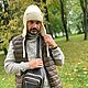 Шапка-ушанка вязаная УМА с подкладкой молочный белый. Шапка-ушанка. Вязаный кэжуал  UNIC Ирина. Ярмарка Мастеров.  Фото №4