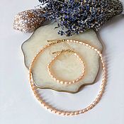 Украшения handmade. Livemaster - original item Pearl set: choker (necklace) and pearl bracelet. Handmade.
