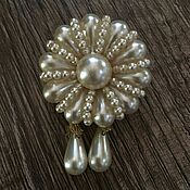 Винтаж handmade. Livemaster - original item Vintage brooch Czech Republic Czechoslovakia Soviet times jablonex pearls. Handmade.