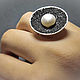 Druzy ring  a natural white pearl made from sterling silver 925. Rings. Lazaros Mitropoulos. Online shopping on My Livemaster.  Фото №2