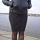 Knitted skirt with arans, graphite mellange. Skirts. HOBBIMANIYA. My Livemaster. Фото №4