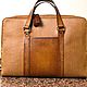 Bag for documents and laptop made of genuine leather. Brief case. Finist (tisneniekozhi). Online shopping on My Livemaster.  Фото №2