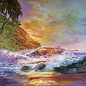 Картины и панно handmade. Livemaster - original item Oil painting Seascape sunset. Handmade.