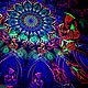 Luminous psychedelic canvas 'Cosmic monks gathering». Pictures. Fractalika. My Livemaster. Фото №6