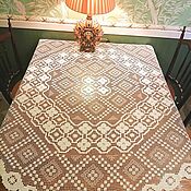 Для дома и интерьера handmade. Livemaster - original item TABLECLOTHS: Fillet on a grid, the tablecloth is round.Italy. Handmade.