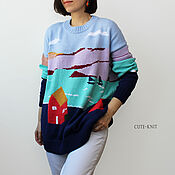 Одежда handmade. Livemaster - original item Jumpers: Women`s Long Landscape sweater. Handmade.