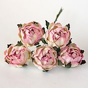 Материалы для творчества handmade. Livemaster - original item Paper flowers for scrap ranunculus light pink with milk, 1pc.. Handmade.