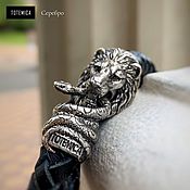 Украшения handmade. Livemaster - original item Lion Leather Bracelet | 925 Sterling Silver. Handmade.