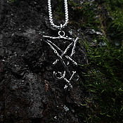 Украшения handmade. Livemaster - original item Lucifer`s Forest Sigil — steel pendant on a chain. Handmade.