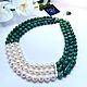 Necklace with natural jade and pearls, Necklace, Moscow,  Фото №1