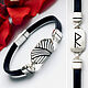 Raido Rune Bracelet, silver, leather, runic bracelet, Hard bracelet, Moscow,  Фото №1