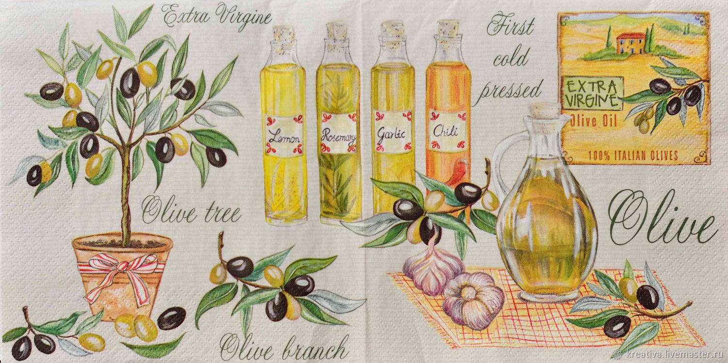 Распечатки для декупажа оливки