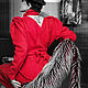 Платье с запахом сзади, с воротником - стойка, красное, миди. Платья. L-Sav design, by JuLia Savina. Ярмарка Мастеров.  Фото №4