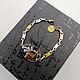 Bicolor chain bracelet with agate geode black-white-brown, Chain bracelet, Voronezh,  Фото №1