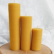 Сувениры и подарки handmade. Livemaster - original item Thick wax candles made of wax, column candles, diameter 6,5cm. Handmade.