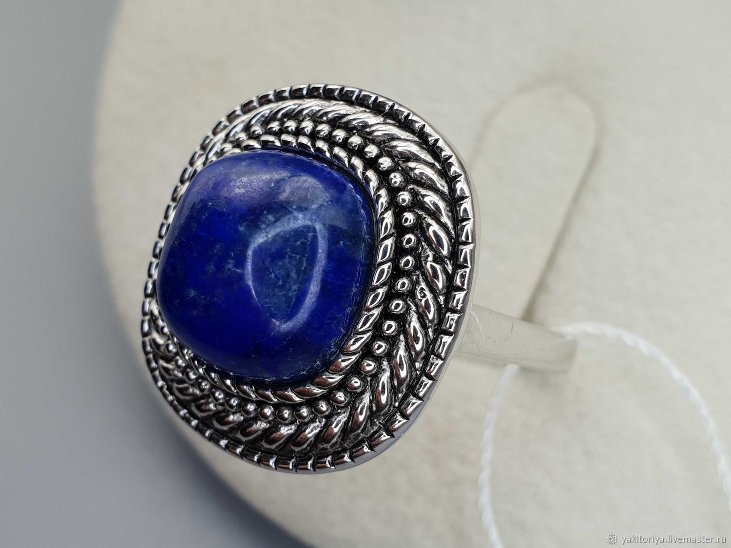 Серебряное кольцо с лазуритом 12х12 мм в интернет-магазине Ярмарка ...