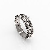 Свадебный салон handmade. Livemaster - original item Ring, round stones, 925 sterling silver (Ob61). Handmade.