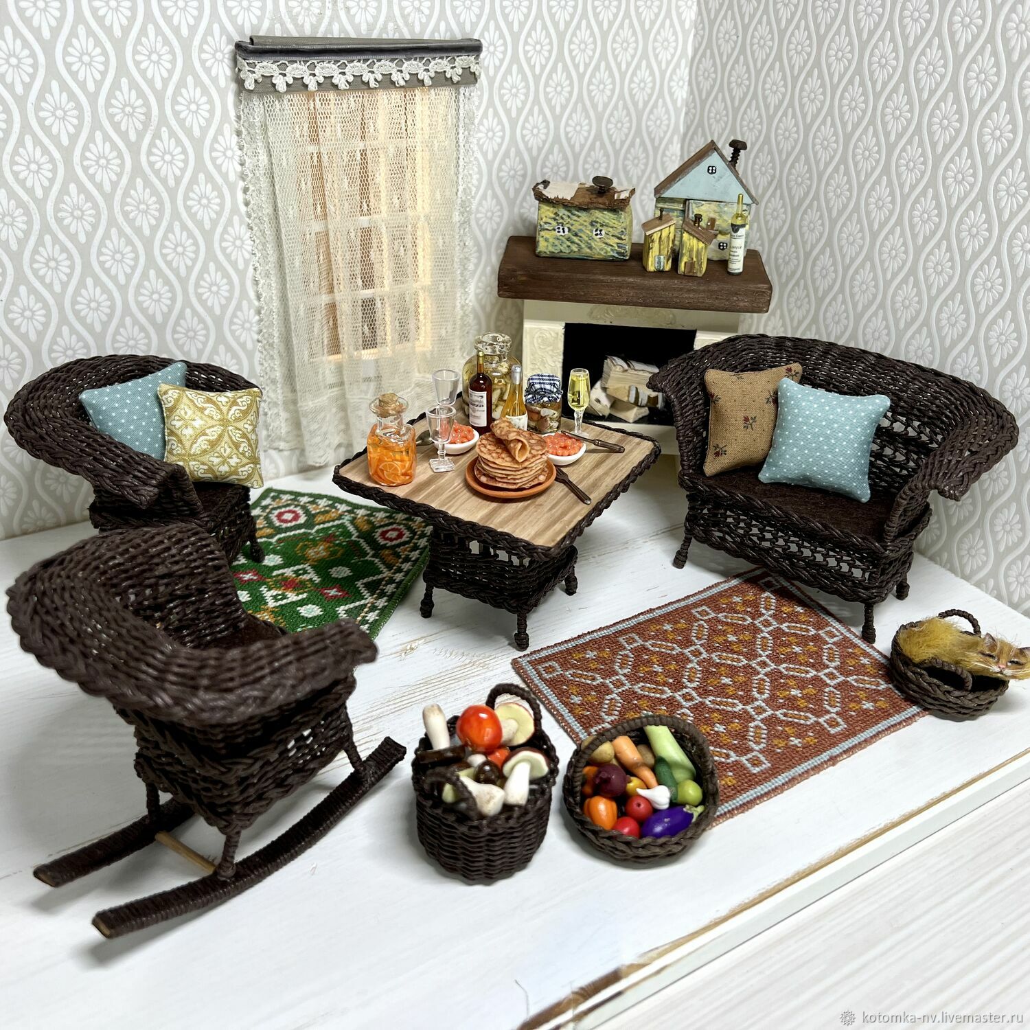 Miniature wicker outlet furniture