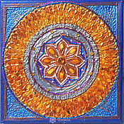 Картины и панно handmade. Livemaster - original item A painting with an amber Mandala of prosperity on a handmade canvas. Handmade.