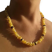 Работы для детей, handmade. Livemaster - original item Beads made of white natural amber for women. Handmade.