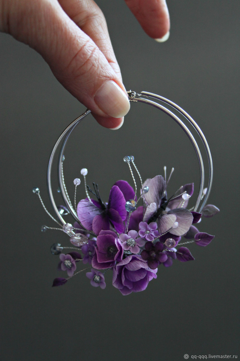 Серьги и кольцо с цветком