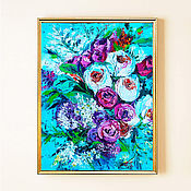 Картины и панно handmade. Livemaster - original item Oil painting bouquet of flowers 