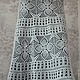 Летняя ажурная  длинная юбка крючком связана из 100 % хлопка светло-серого цвета.