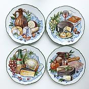 Посуда handmade. Livemaster - original item Painted porcelain Plate Cheese Collection on the wall.. Handmade.