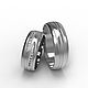 Pair of wedding rings with stones and stripes, silver (Ob15), Engagement rings, Chelyabinsk,  Фото №1