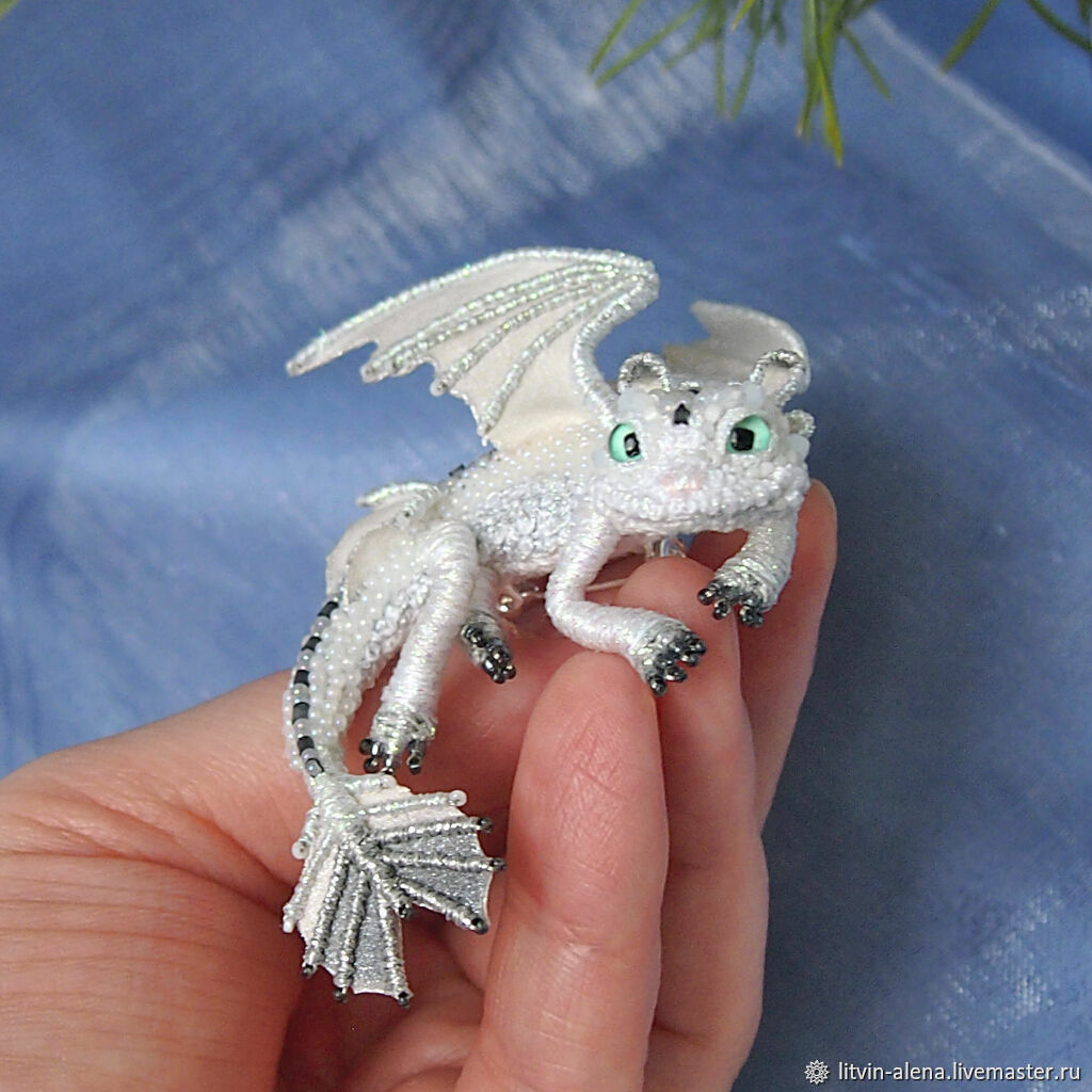 Toothless. White dragon. How to train your dragon 3, Brooches, Moscow,  Фото №1