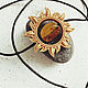  Carved sun with amber, Pendant, Kaliningrad,  Фото №1