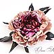 Order Leather flowers Royal Peony Marsala Brooch in gift large. flowersstyle (flowersstyle). Livemaster. . Brooches Фото №3
