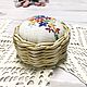basket: Pincushion with embroidery. ' Spring bouquet'. Basket. Корзины в СПБ (Светлана). My Livemaster. Фото №5