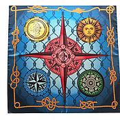 Фен-шуй и эзотерика handmade. Livemaster - original item Handkerchief Shawl Cape wind rose Blue ocean. Handmade.