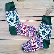 Аксессуары handmade. Livemaster - original item New Year socks, Socks with reindeer, New Year 2022, Gift to a girl. Handmade.