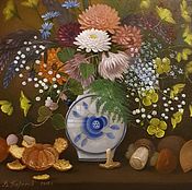 Картины и панно handmade. Livemaster - original item Garden flowers in vase gilevoy. (artist Vladimir Tarasov). Handmade.