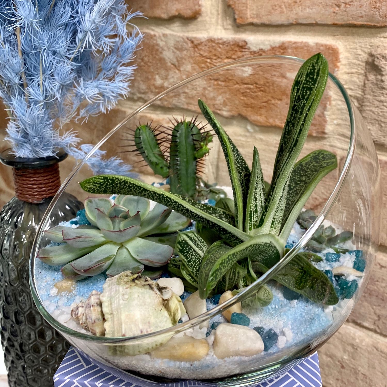 Флорариум с бирюзовыми камнями в интернет-магазине Ярмарка Мастеров по ...