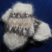 Аксессуары handmade. Livemaster - original item Children`s knitted mittens Three colors of Leo. Handmade.