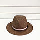 Order Straw hat Fedora Unisex. Color brown. Exclusive HATS. LANA ANISIMOVA.. Livemaster. . Hats1 Фото №3