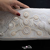 Сумки и аксессуары handmade. Livemaster - original item Handbag leather white beads mother of pearl Swarovski 