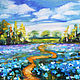 Picture: The blue poppies (meconopsis). Oil. canvas. Original, Pictures, St. Petersburg,  Фото №1