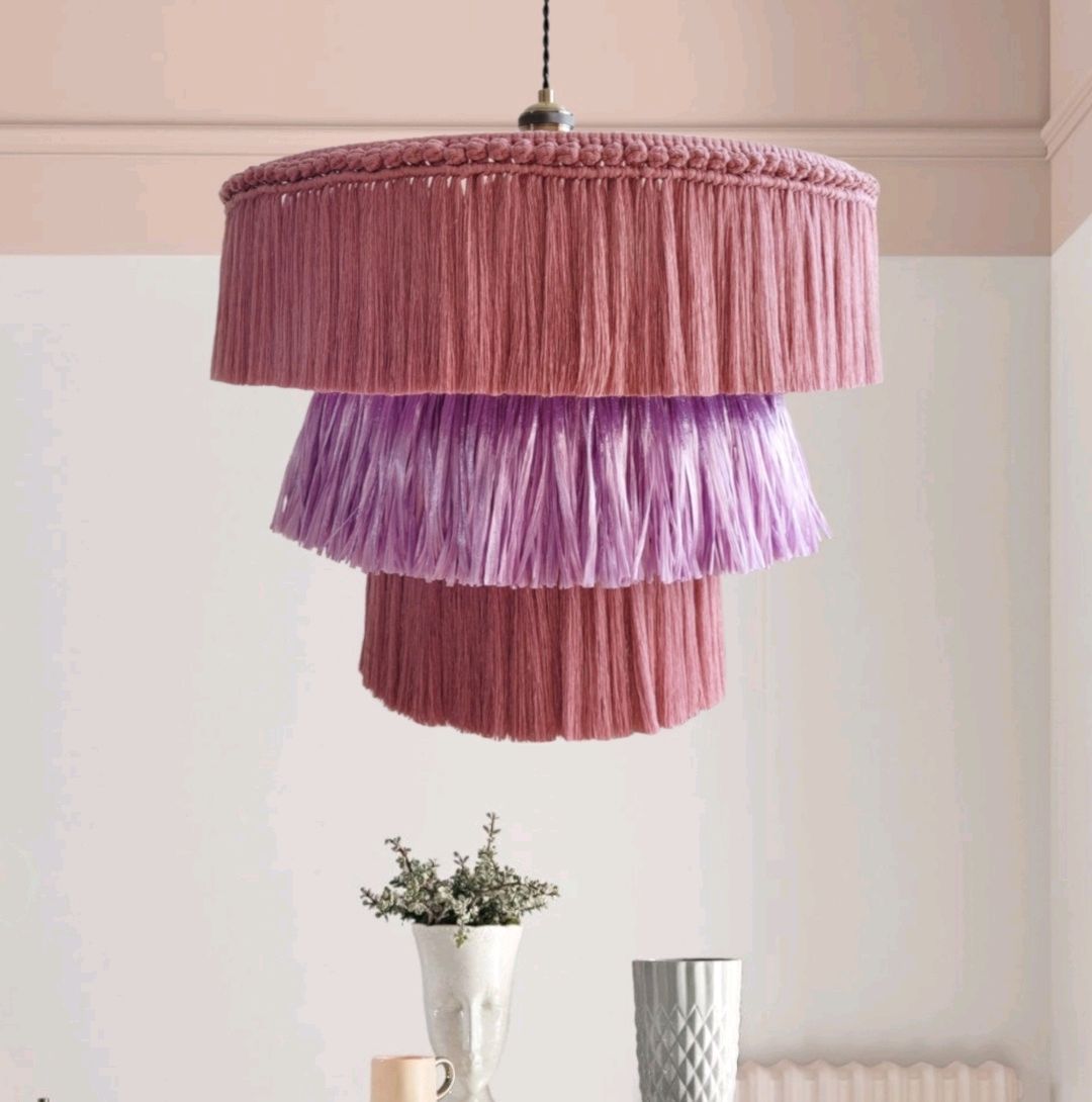 Абажур, люстра макраме – заказать на Ярмарке Мастеров – Q0OM0RU ...