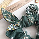 Fabric volume elastic band for hair, emerald color. Scrunchy. molinialife. Online shopping on My Livemaster.  Фото №2