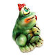 Ceramic figurine ' Frog bow and tongue'. Figurine. aboka. My Livemaster. Фото №4