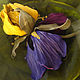 Order Leather flowers. Decoration brooch hairpin IRIS ANGELLO.yellow purple. Irina Vladi. Livemaster. . Brooches Фото №3