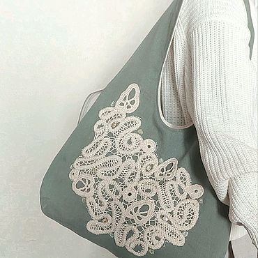 Сумки ручной работы. Ярмарка Мастеров - ручная работа Джинсовая сумка в стиле Бохо. Шалфей.. Handmade.