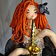  Рыжая саксофонистка, Интерьерная кукла, Хабаровск,  Фото №1