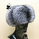 Hat with earflaps made of silver Fox fur and genuine leather. Hat with ear flaps. Mishan (mishan). Online shopping on My Livemaster.  Фото №2