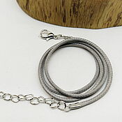 Материалы для творчества handmade. Livemaster - original item Grey cord with lock and chain 45 cm. Handmade.
