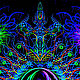 Awesome fluorescent glowing painting 'Depths of Space». Ritual attributes. Fractalika. My Livemaster. Фото №5
